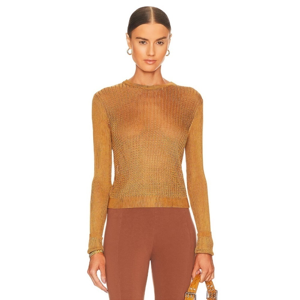 NWT Free People H20 Crew Pullover in Tiger Eye